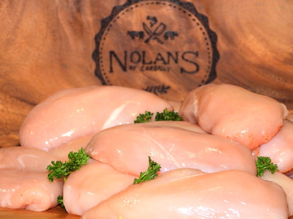 3  Chicken fillets taken fresh off the bone, daily at Nolan's of Corbally,
Part of our Slim & Trim pack Any 4 for €20,