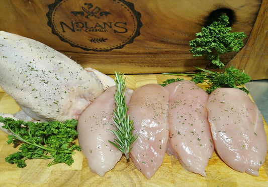 4 chicken fillets for €6.49 cut fresh off the bone daily at Nolan's of Corbally