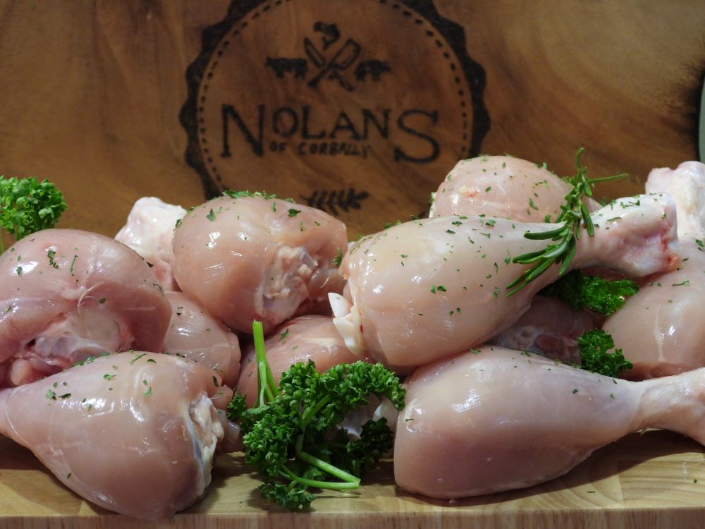 6   Skinless Chicken Drumsticks.
1 of any 4 for €20, 5 for €25 or 6 for €28