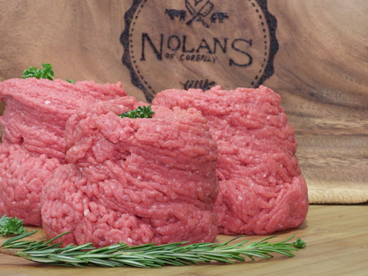 98% Fat free (Guilt free) Steak mince 400g
1 of any 4 for €20,  5 for €25 or 6 for €28