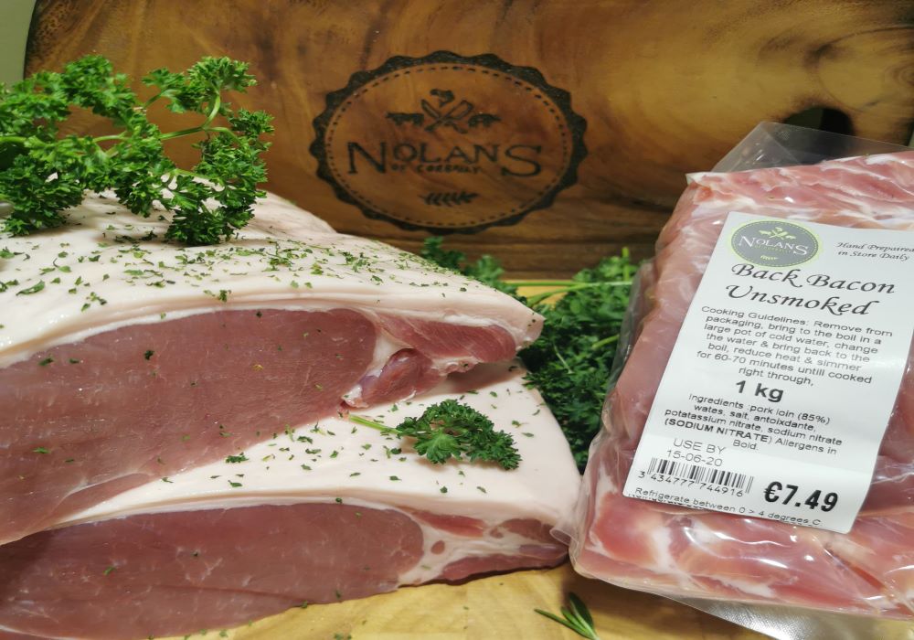 Nolan's Dry Cured Back Bacon 1kg